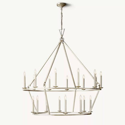 Carrick English Openwork Two-Tier Round Chandelier 50"