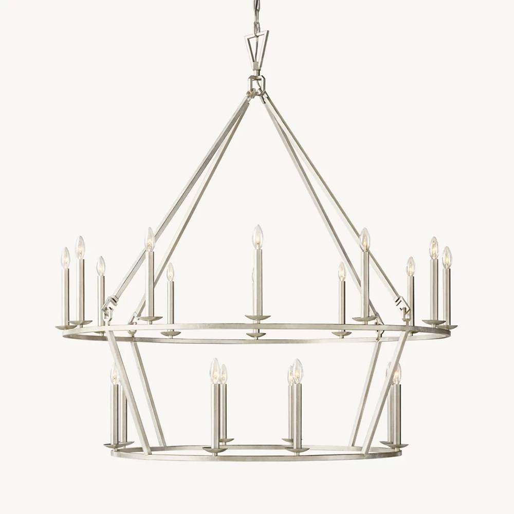 Carrick English Openwork Two-Tier Round Chandelier 50"