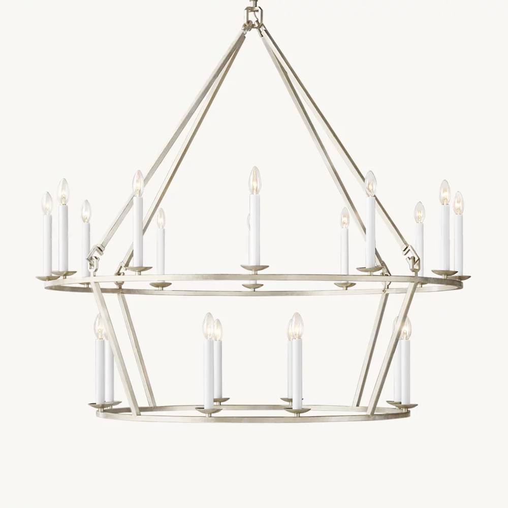Carrick English Openwork Two-Tier Round Chandelier 50"