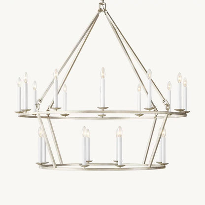 Carrick English Openwork Two-Tier Round Chandelier 50"