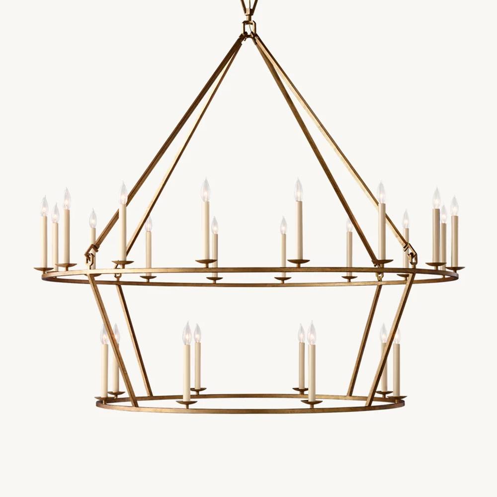Carrick English Openwork Two-Tier Round Chandelier 62"