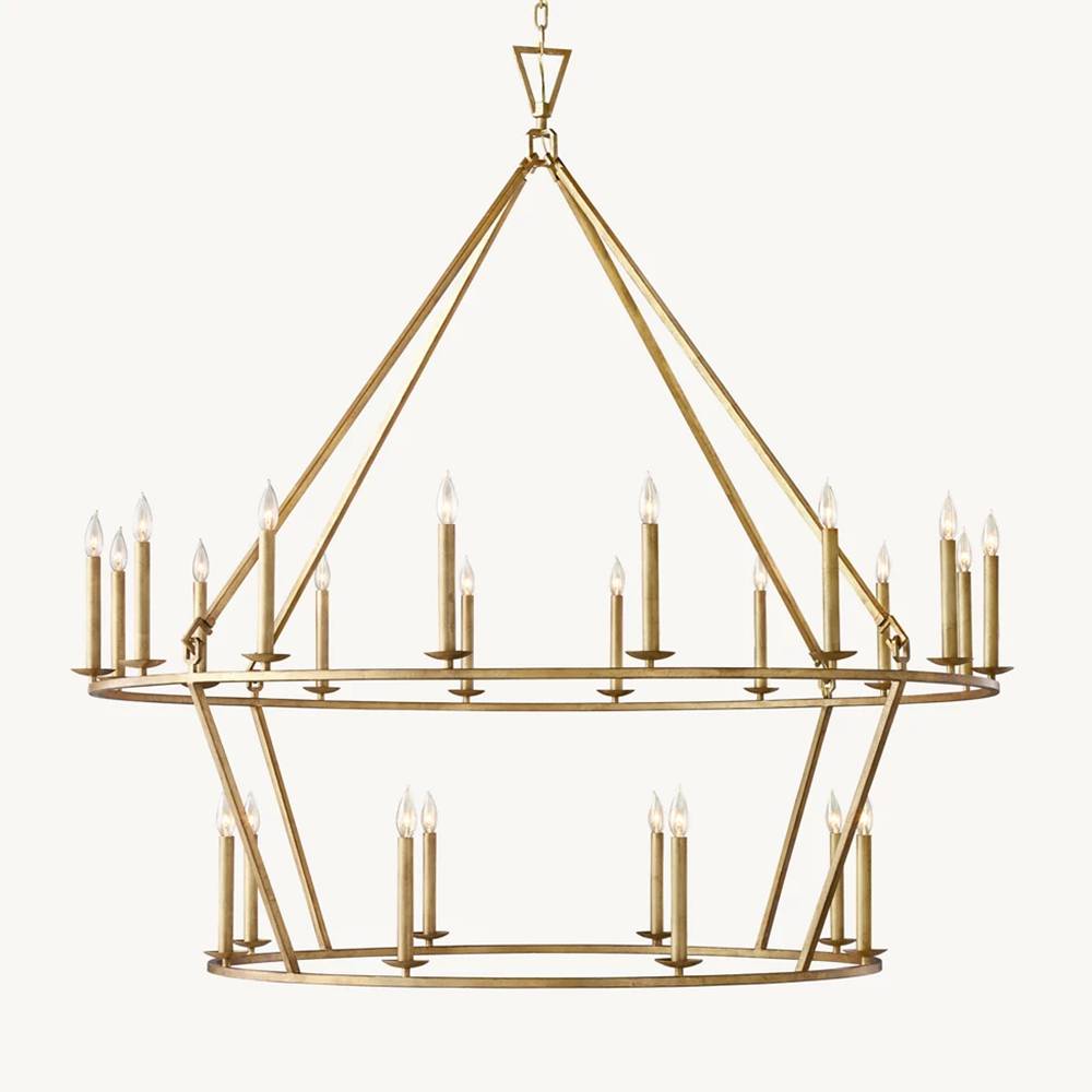 Carrick English Openwork Two-Tier Round Chandelier 62"
