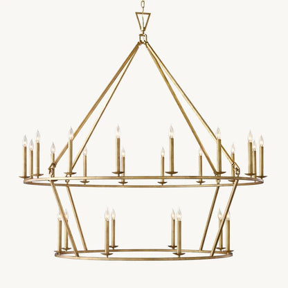 Carrick English Openwork Two-Tier Round Chandelier 62"