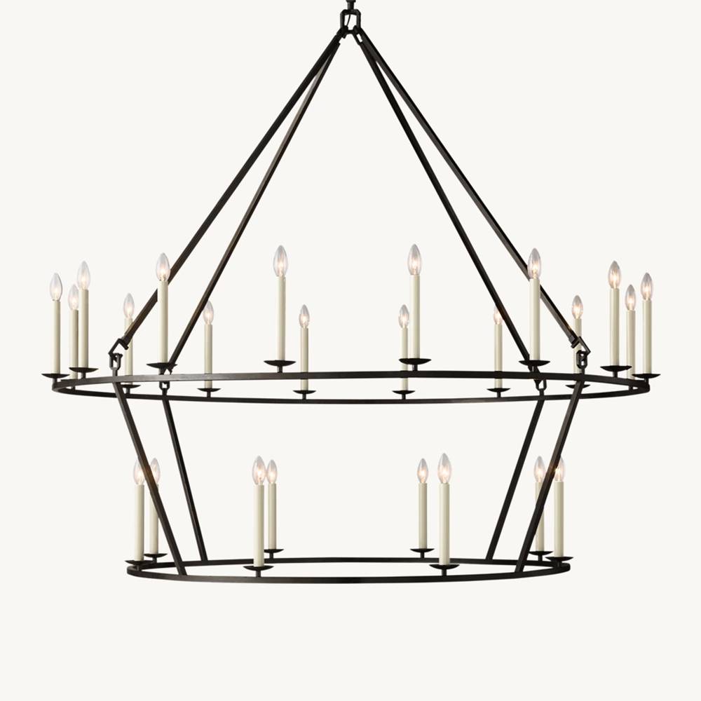 Carrick English Openwork Two-Tier Round Chandelier 62"