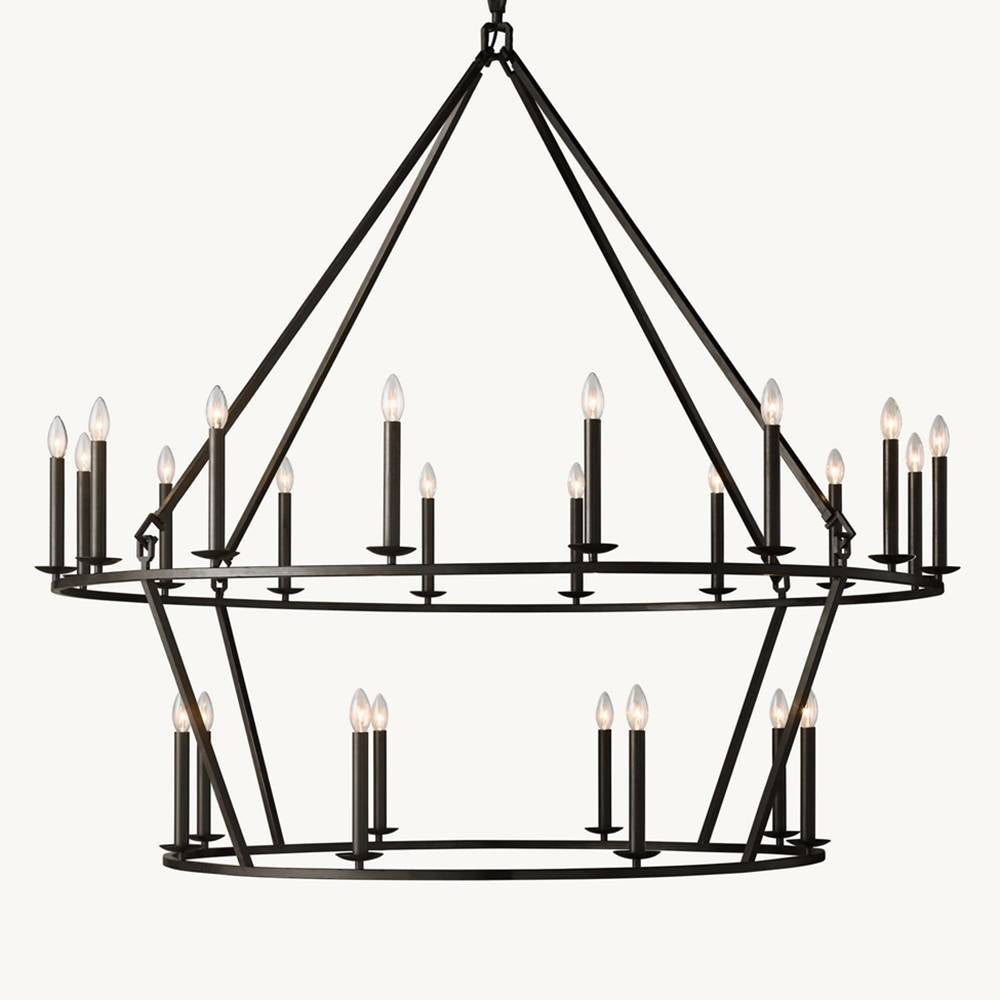 Carrick English Openwork Two-Tier Round Chandelier 62"
