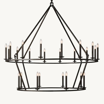 Carrick English Openwork Two-Tier Round Chandelier 62"