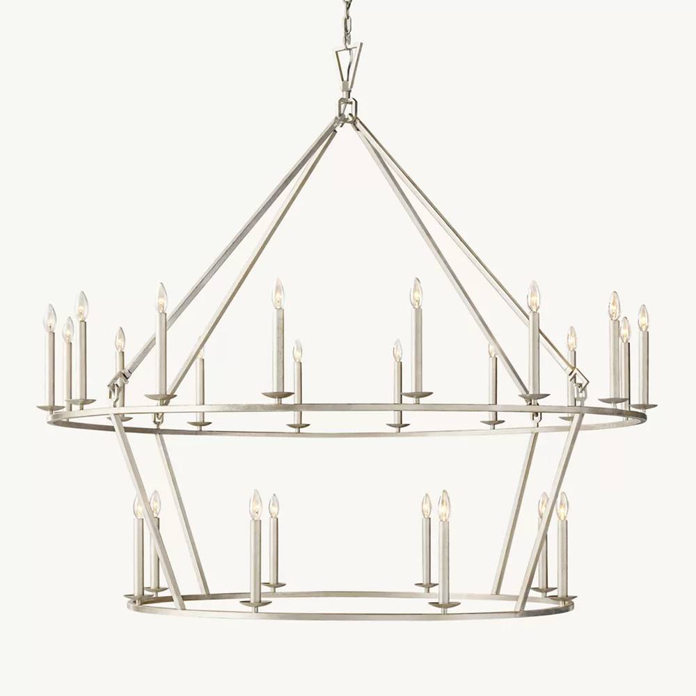 Carrick English Openwork Two-Tier Round Chandelier 62"