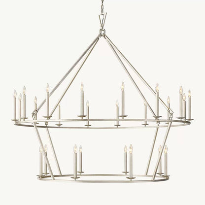 Carrick English Openwork Two-Tier Round Chandelier 62"
