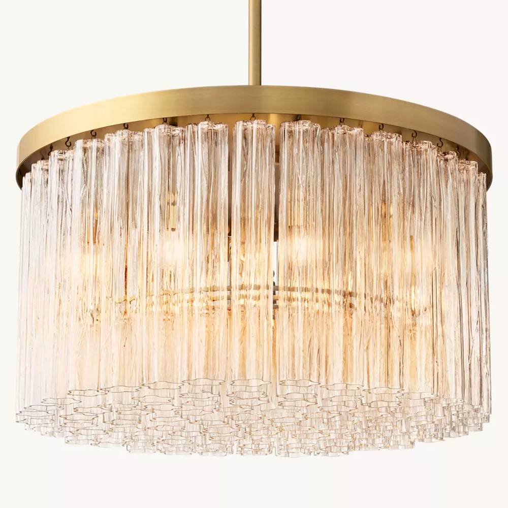 Cielo Lustred Glass Round Chandelier 36"