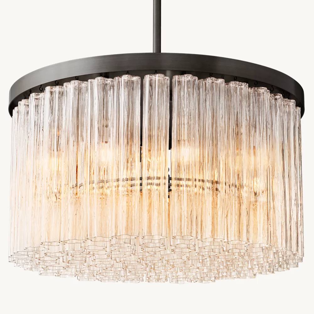 Cielo Lustred Glass Round Chandelier 36"