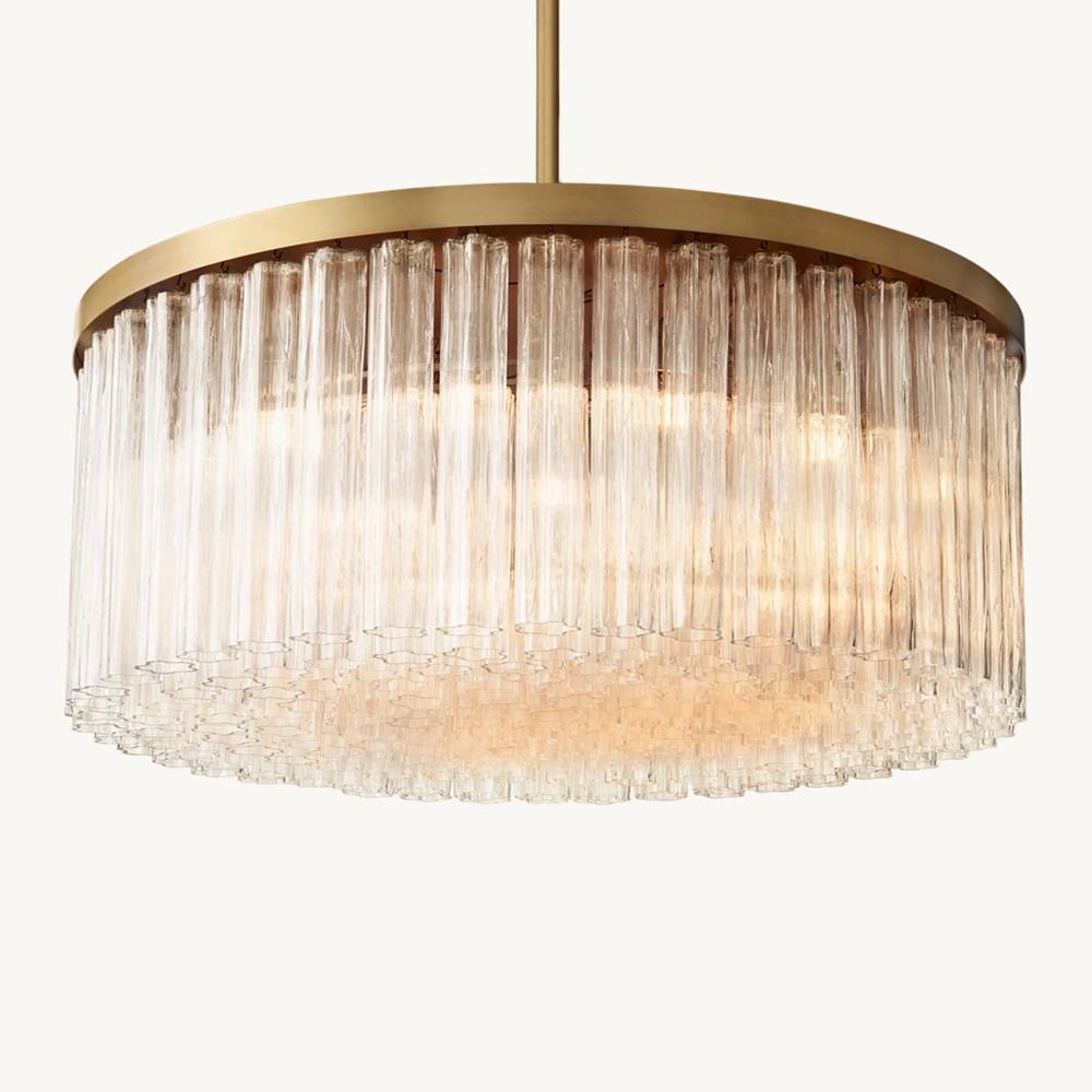 Cielo Lustred Glass Round Chandelier 48"
