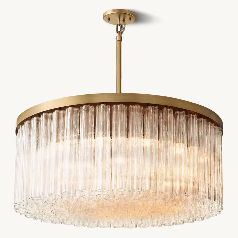 Cielo Lustred Glass Round Chandelier 48"