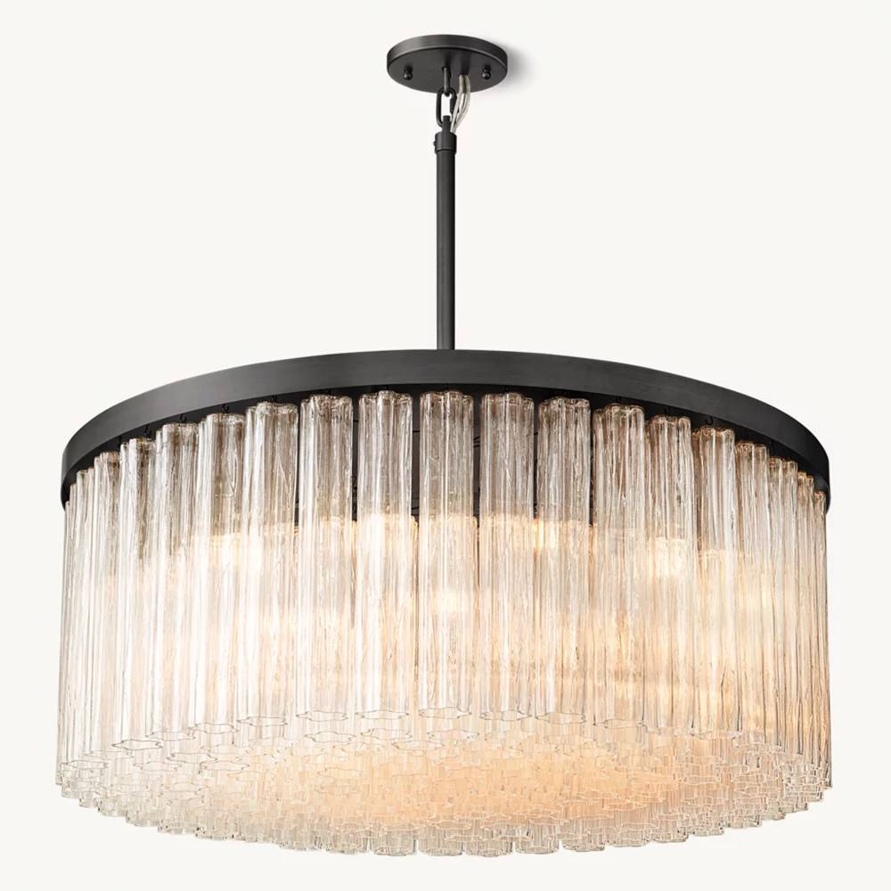 Cielo Lustred Glass Round Chandelier 48"