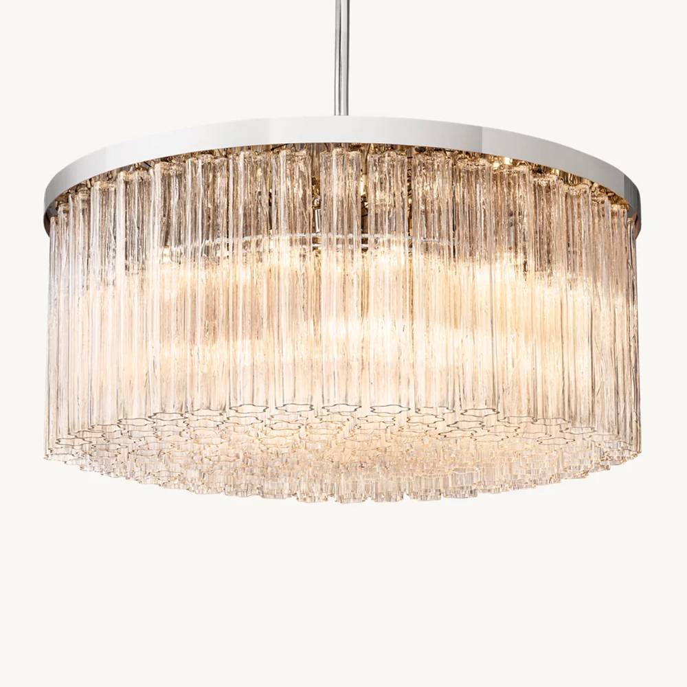 Cielo Lustred Glass Round Chandelier 48"