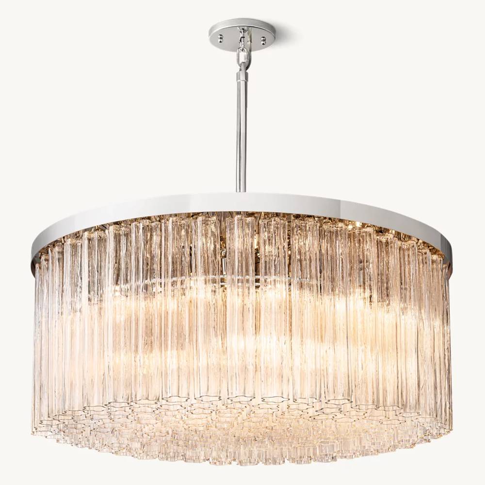 Cielo Lustred Glass Round Chandelier 48"