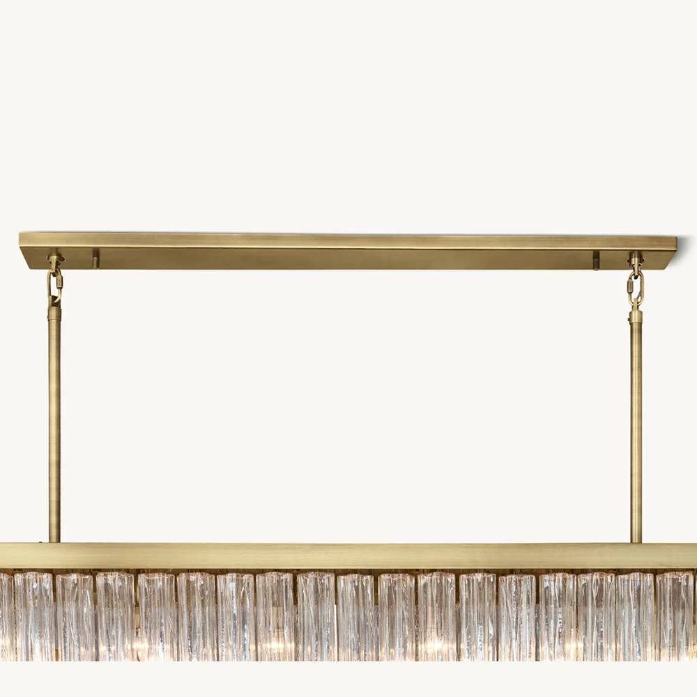 Cielo Lustred Glass Rectangle Chandelier 73"