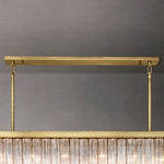 Cielo Lustred Glass Rectangle Chandelier 73"