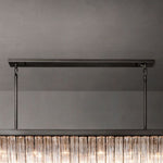 Cielo Lustred Glass Rectangle Chandelier 73"
