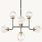 Bistro Transit Globe Glass Chandelier 34"