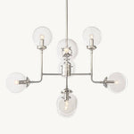 Bistro Transit Globe Glass Chandelier 34"