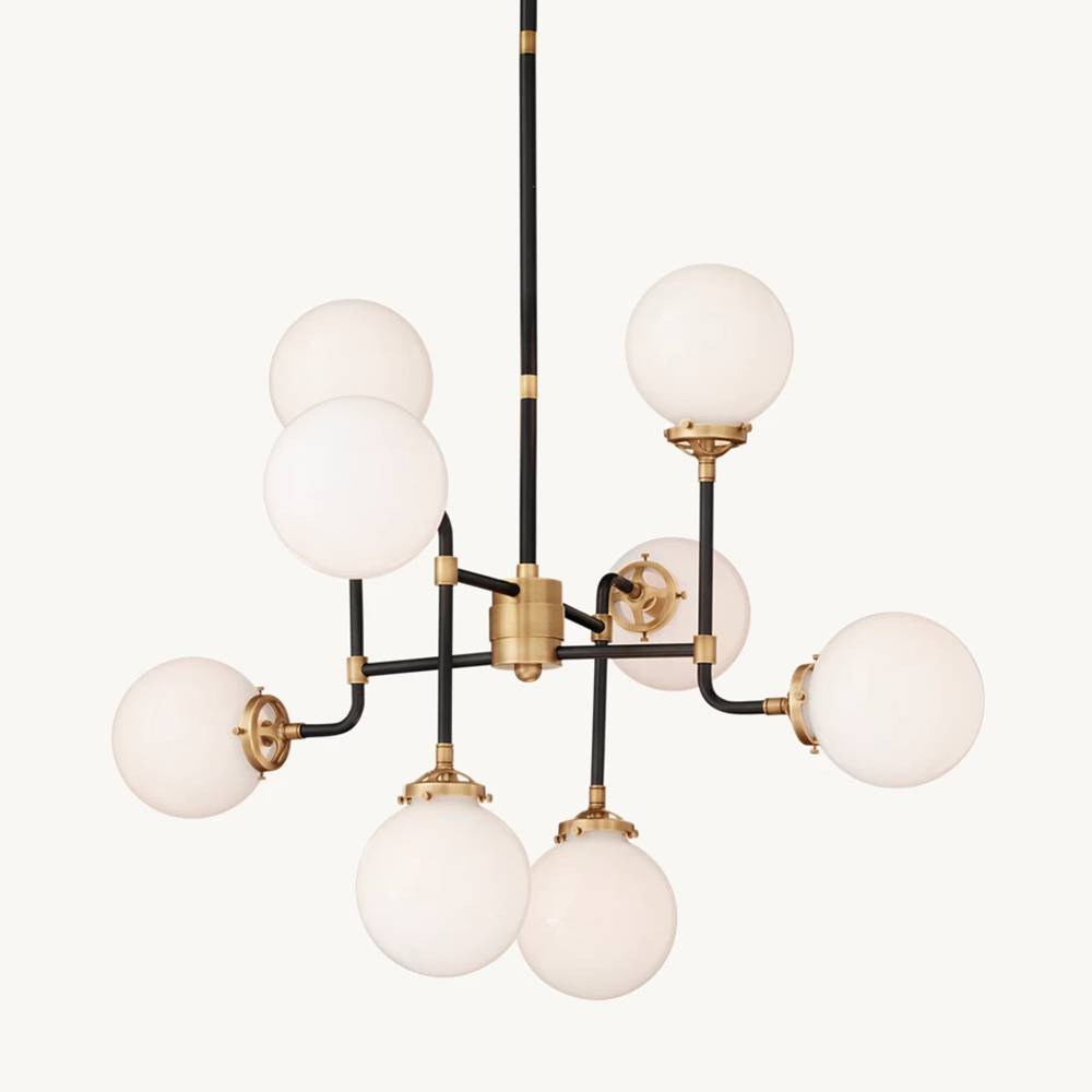 Bistro Transit Globe Glass Chandelier 34"