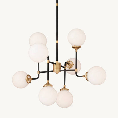 Bistro Transit Globe Glass Chandelier 34"