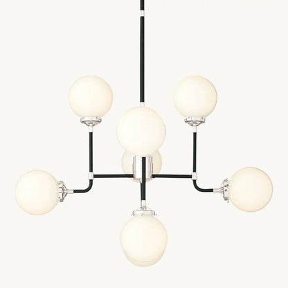 Bistro Transit Globe Glass Chandelier 34"