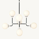 Bistro Transit Globe Glass Chandelier 34"