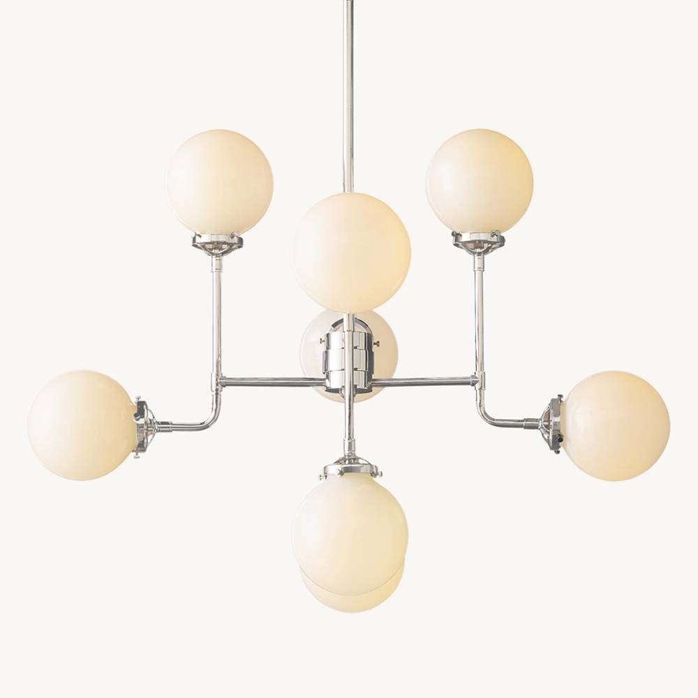 Bistro Transit Globe Glass Chandelier 34"