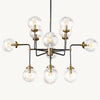Bistro Transit Globe Glass Chandelier 42"