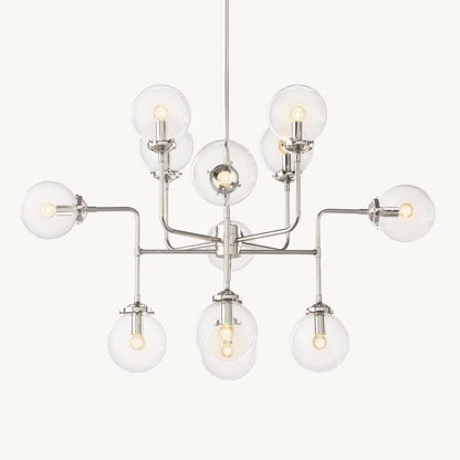 Bistro Transit Globe Glass Chandelier 42"