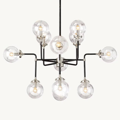 Bistro Transit Globe Glass Chandelier 42"