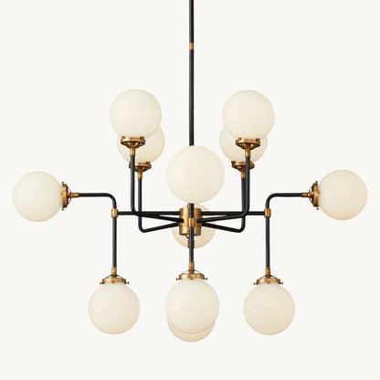 Bistro Transit Globe Glass Chandelier 42"