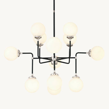 Bistro Transit Globe Glass Chandelier 42"