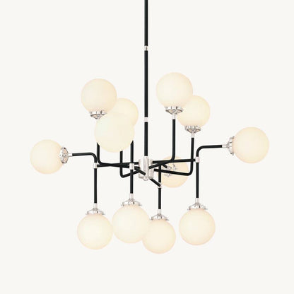 Bistro Transit Globe Glass Chandelier 42"