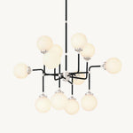 Bistro Transit Globe Glass Chandelier 42"