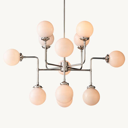 Bistro Transit Globe Glass Chandelier 42"