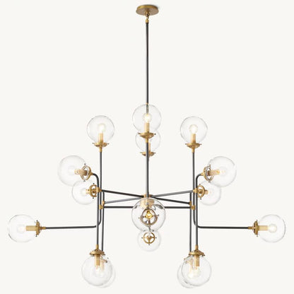 Bistro Transit Globe Glass Chandelier 56"