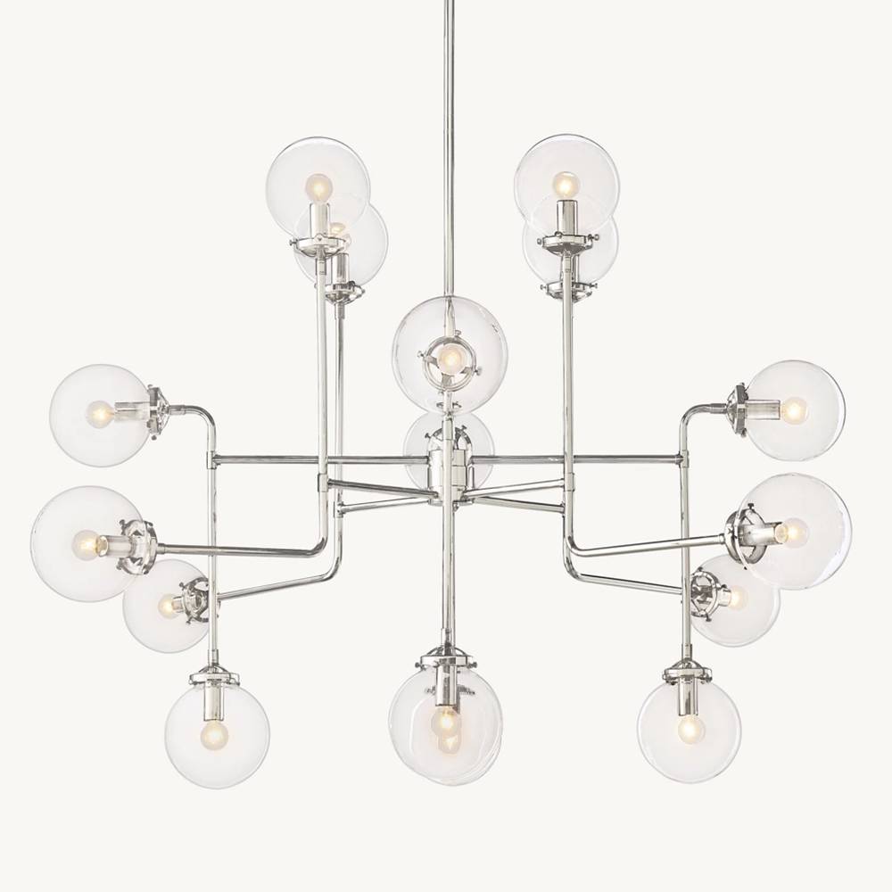 Bistro Transit Globe Glass Chandelier 56"