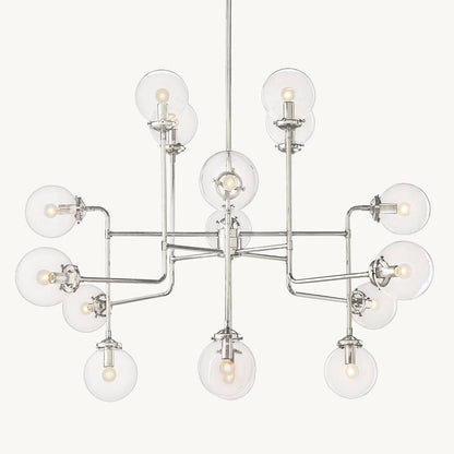 Bistro Transit Globe Glass Chandelier 56"