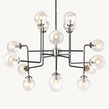Bistro Transit Globe Glass Chandelier 56"