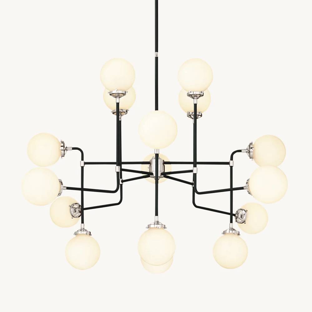 Bistro Transit Globe Glass Chandelier 56"