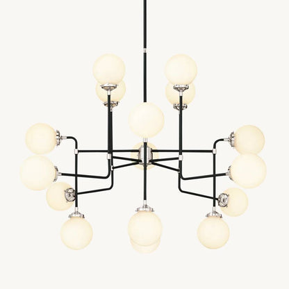 Bistro Transit Globe Glass Chandelier 56"