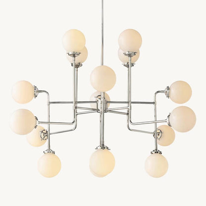 Bistro Transit Globe Glass Chandelier 56"
