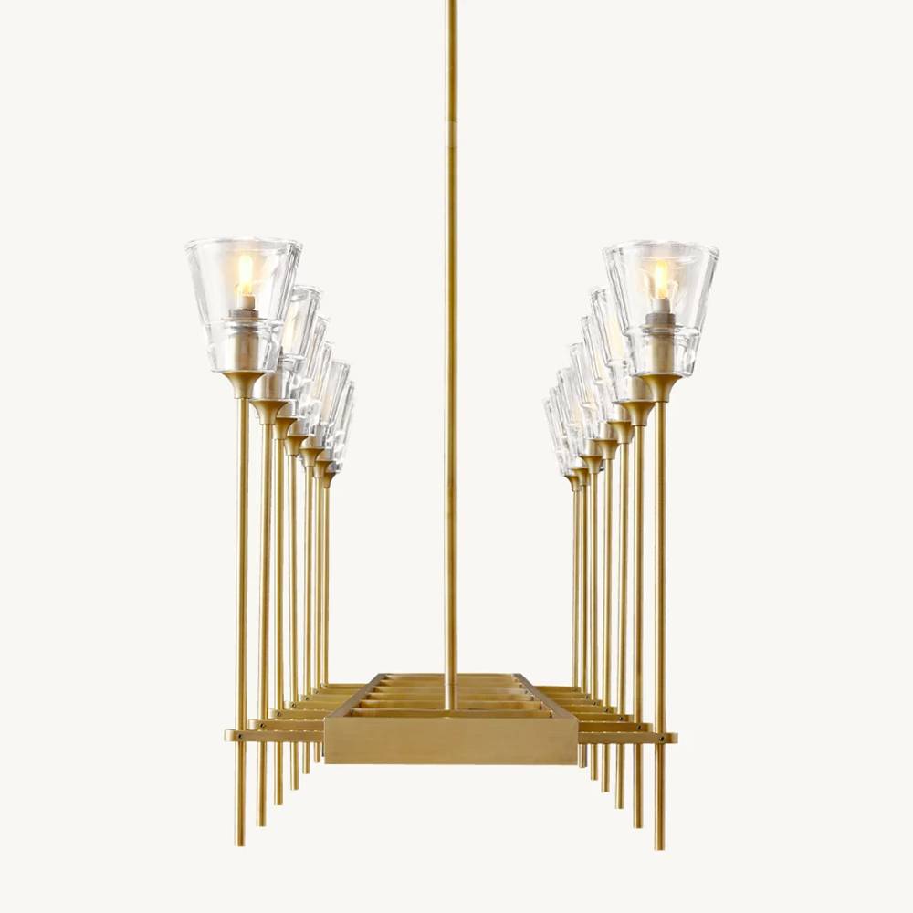 Torche Sculpted Glow Rectangular Chandelier 67"