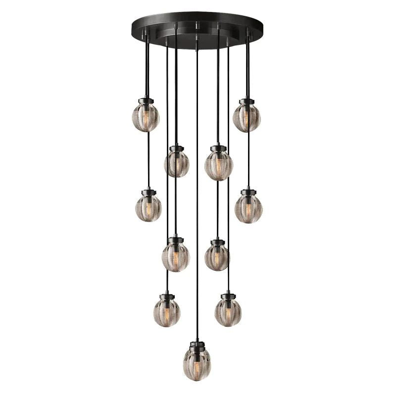Pearl Carved Inciso Round Chandelier 22"
