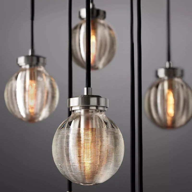 Pearl Carved Inciso Round Chandelier 38"