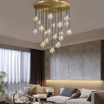 Pearl Carved Inciso Round Chandelier 48"
