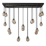 Pearl Carved Inciso Rectangle Chandelier 54"