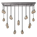 Pearl Carved Inciso Rectangle Chandelier 54"